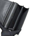 CHANEL 2.55 SQUARE WALLET ON CHAIN CHEVRON CALFSKIN SO BLACK
