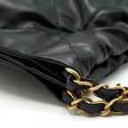 CHANEL 22 HANDBAG SHINY CALFSKIN BLACK GHW (MICROCHIP)