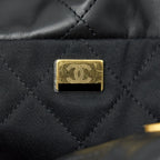 CHANEL 22 HANDBAG SHINY CALFSKIN BLACK GHW (MICROCHIP)