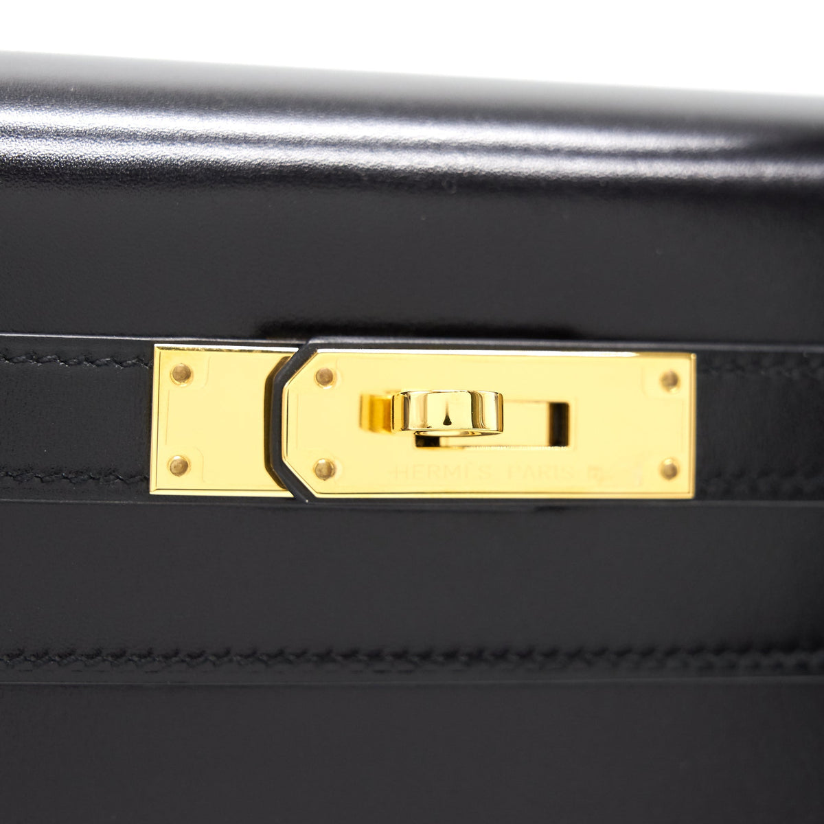 Hermes Kelly 28 Box Leather Black GHW