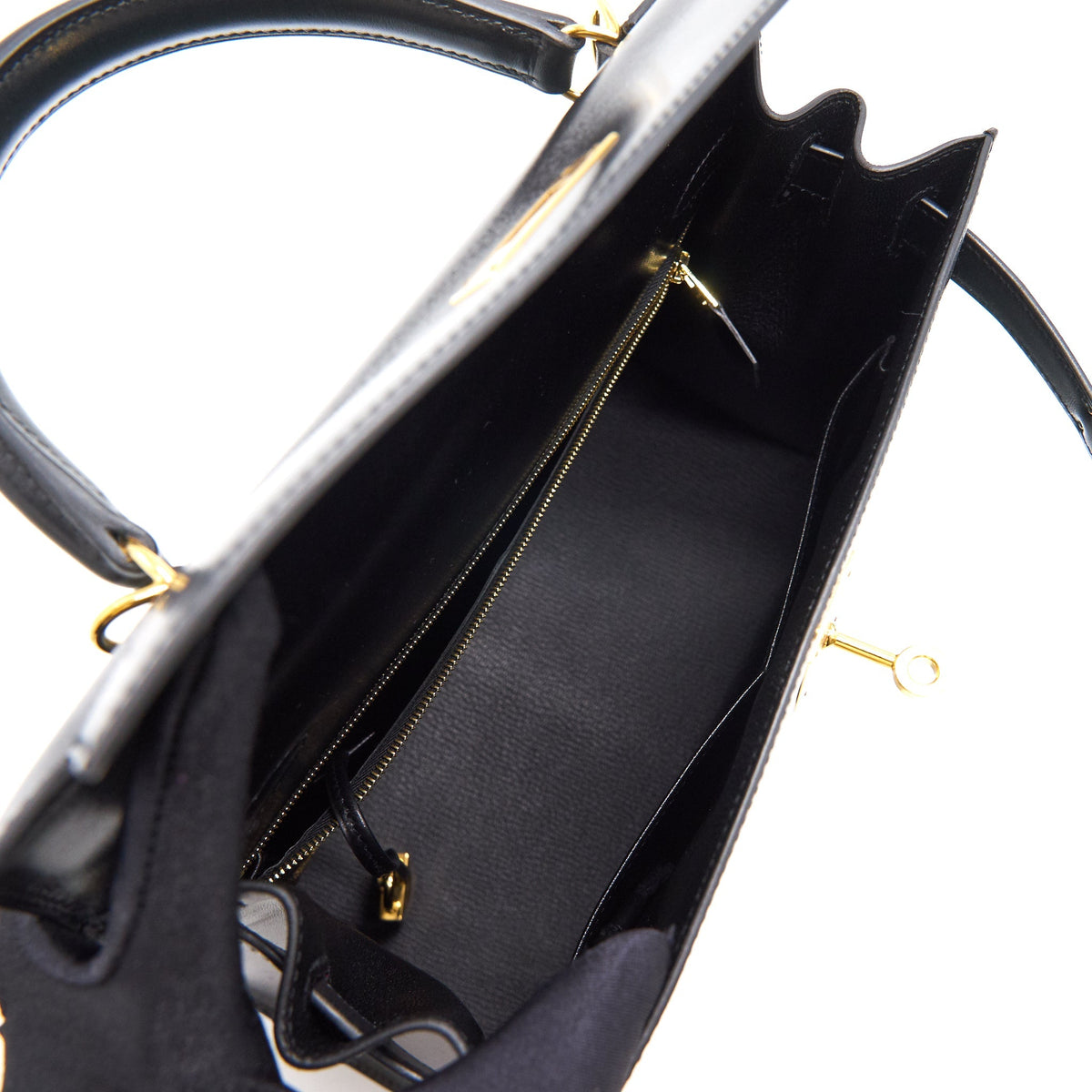 Hermes Kelly 28 Box Leather Black GHW