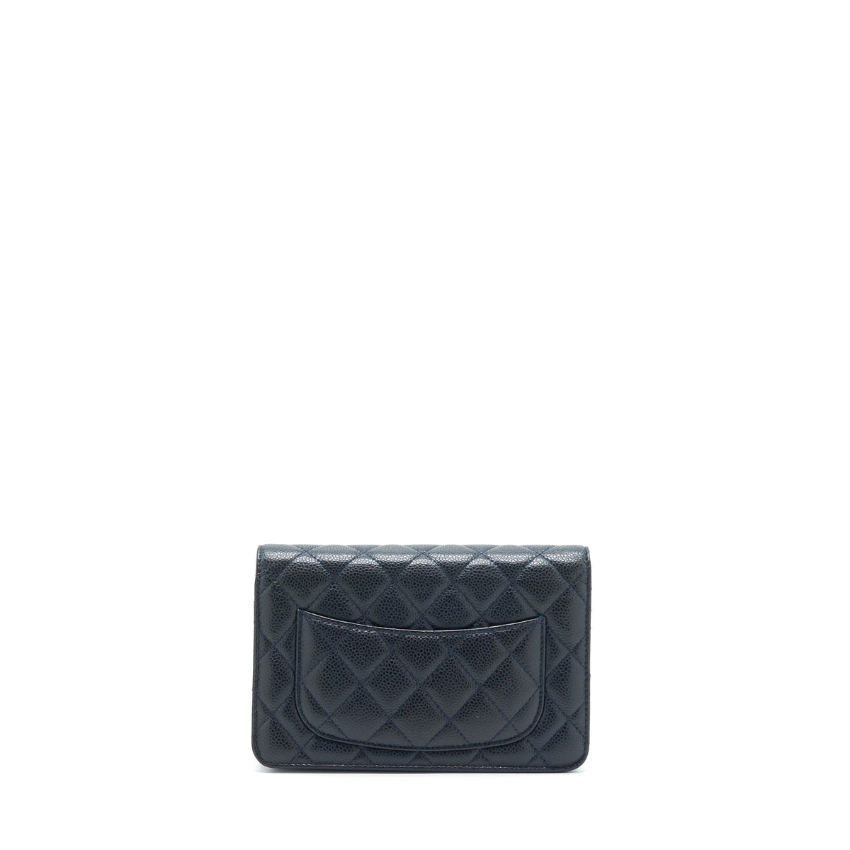 CHANEL CLASSIC WALLET ON CHAIN CAVIAR NAVY RUTHENIUM HARDWARE
