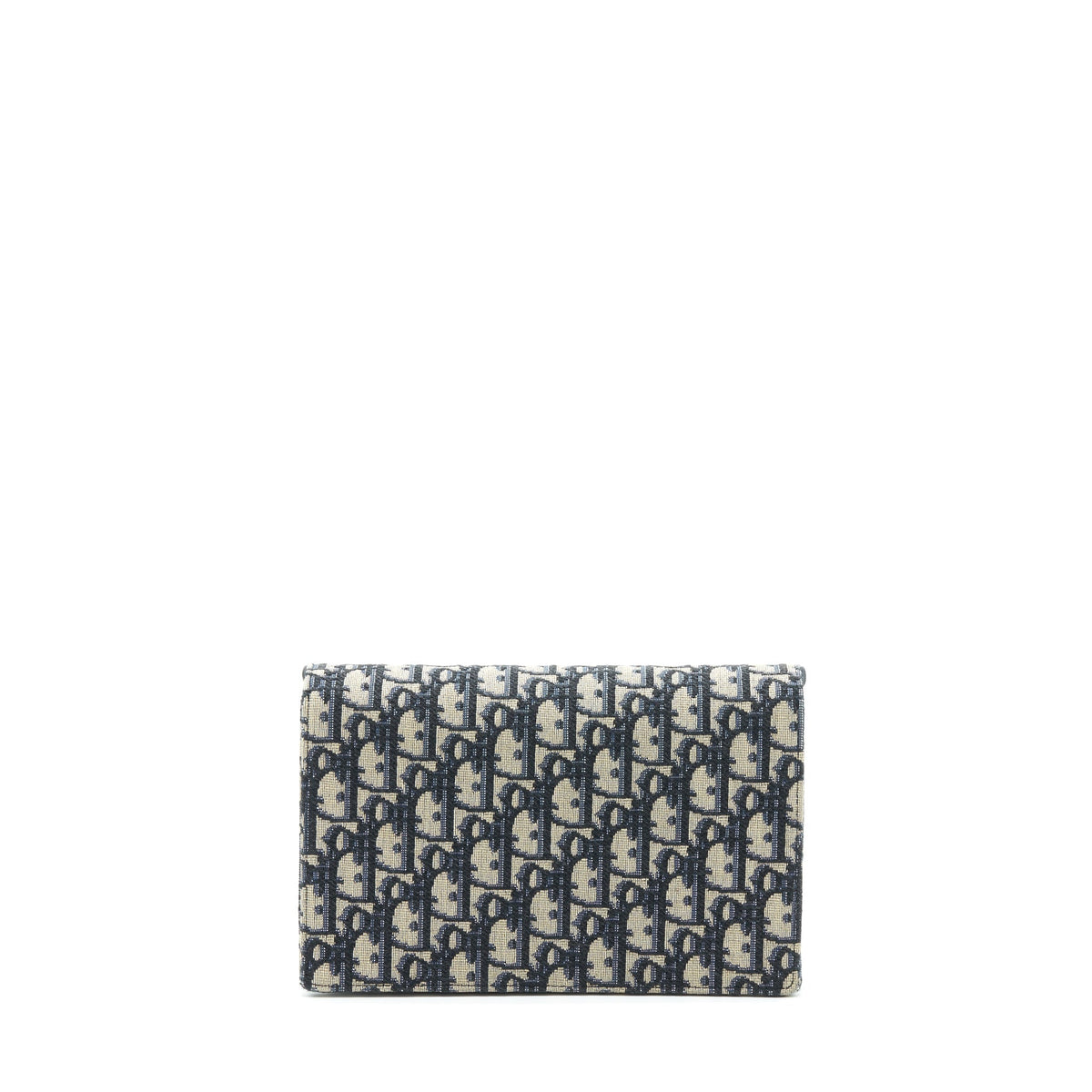 DIOR SADDLE POUCH WITH CHAIN BLUE DIOR OBLIQUE JACQUARD GHW