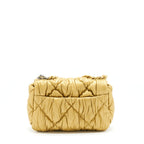 CHANEL SMALL 19 BAG LIMITED EDITION LAMBSKIN GOLD WITH GOLD/SILVER HARDWARE(MICROCHIP)