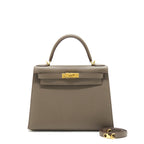 HERMES KELLY 28 SELLIER EPSOM GRIS ETAIN GHW