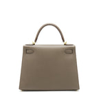 HERMES KELLY 28 SELLIER EPSOM GRIS ETAIN GHW
