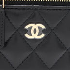 CHANEL 21C LONG VANITY WITH CHAIN LAMBSKIN BLACK WITH LGHW