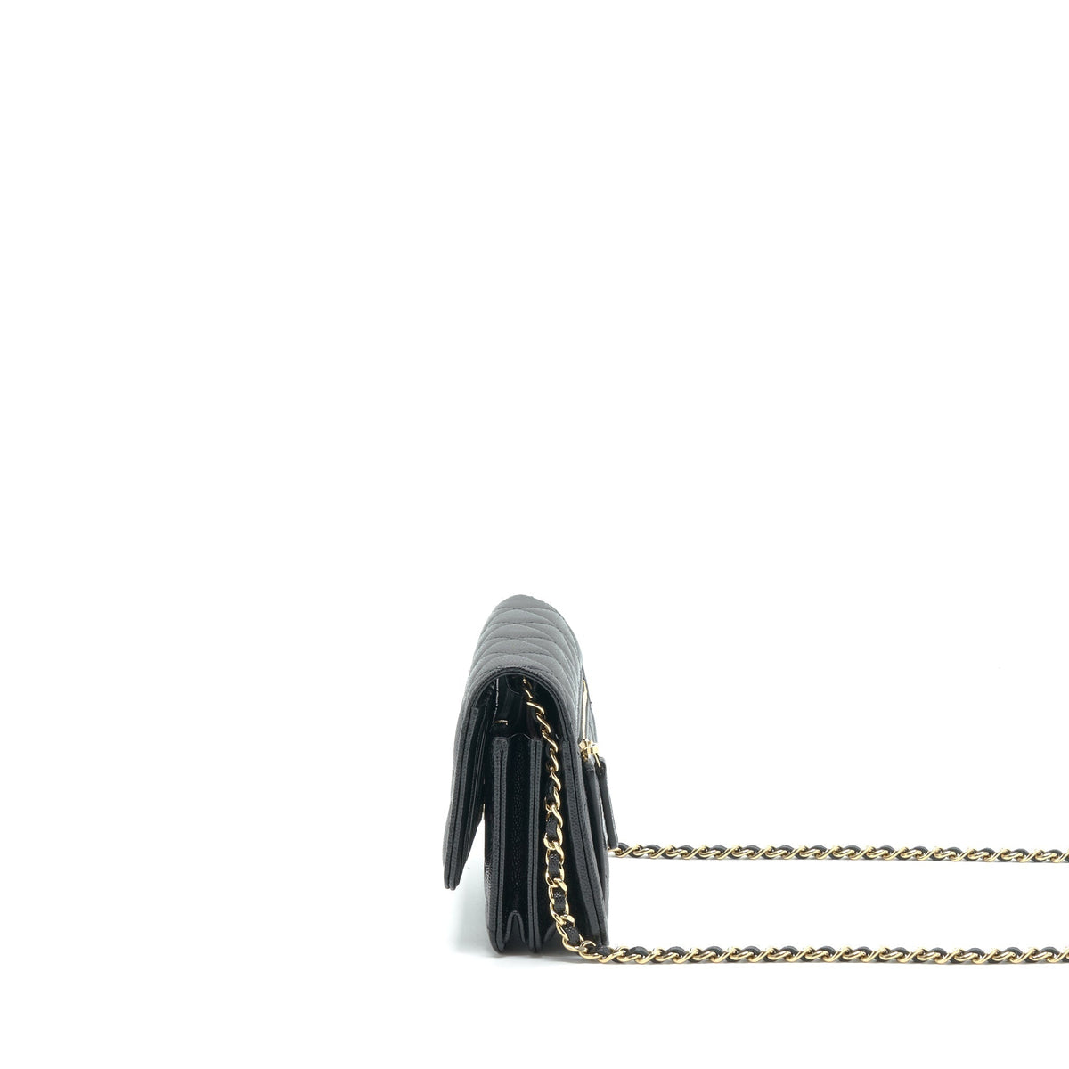 CHANEL MINI WALLET ON CHAIN CAVIAR BLACK LGHW