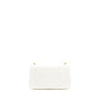 CHANEL PEARL CRUSH MINI RECTANGULAR FLAP BAG LAMBSKIN WHITE GHW (MICROCHIP)