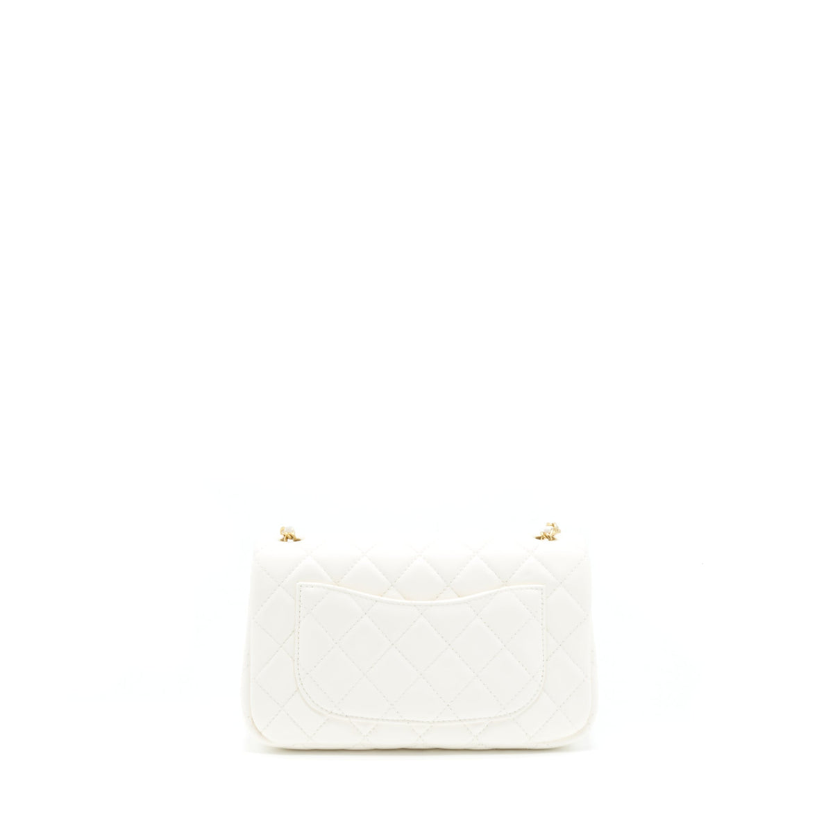 CHANEL PEARL CRUSH MINI RECTANGULAR FLAP BAG LAMBSKIN WHITE GHW (MICROCHIP)