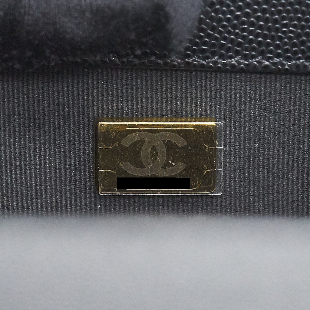 CHANEL SMALL BOY BAG CAVIAR BLACK GHW (MICROCHIP)