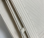 CHANEL CHEVRON CAVIAR WALLET ON CHAIN IVORY LGHW