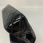 CHANEL PATENT LEATHER MEDIUM CLASSIC DOUBLE FLAP BAG BLACK SHW