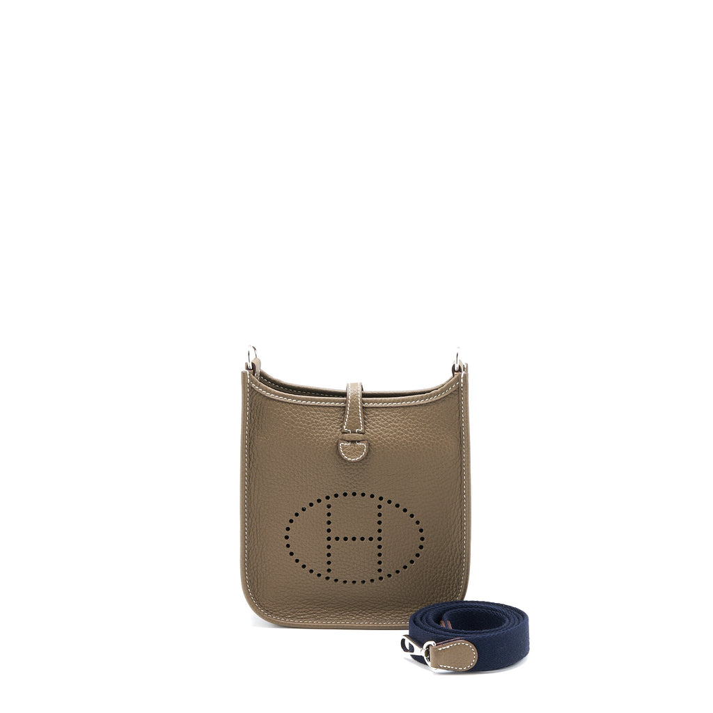 Hermes Mini Evelyne clemence etoupe SHW