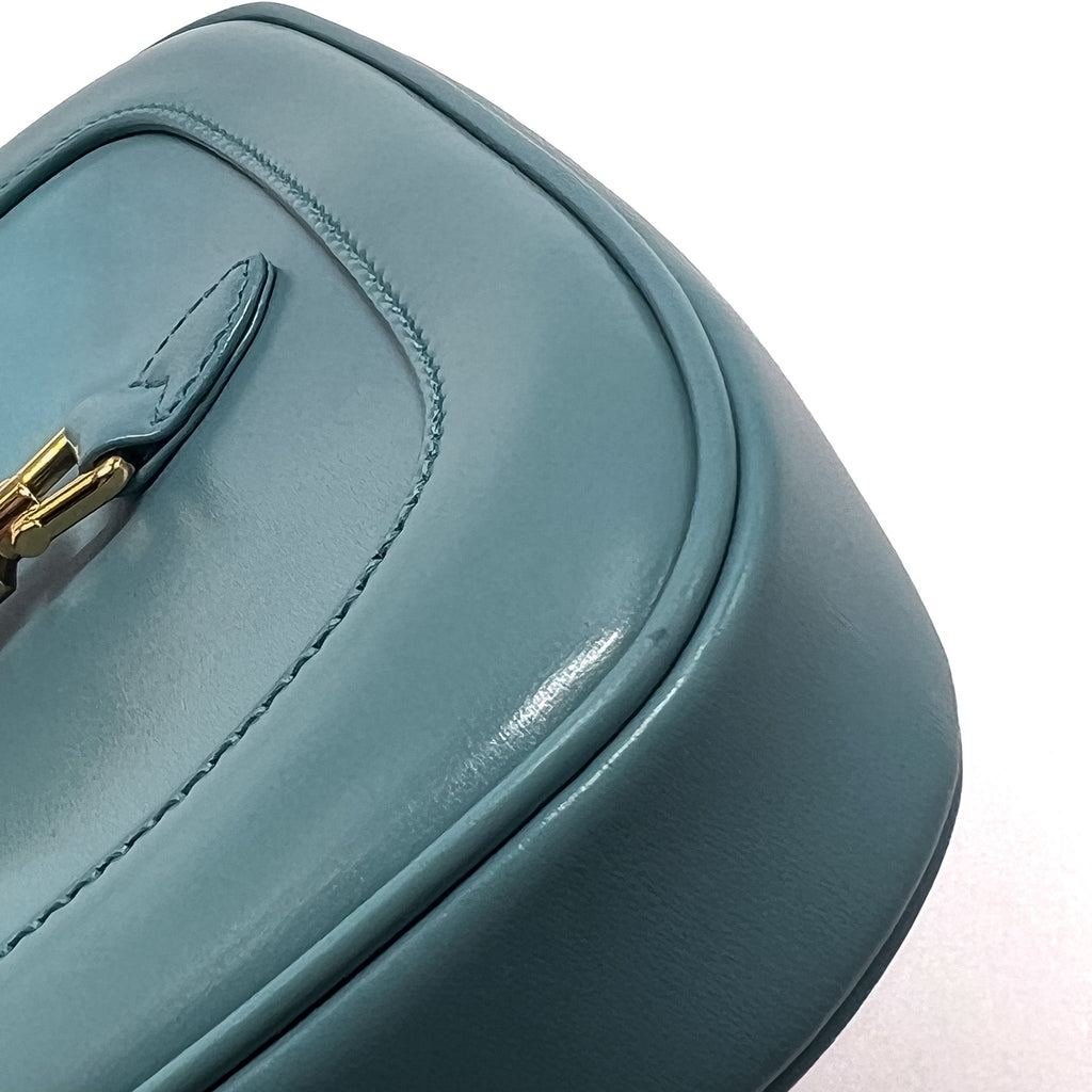 GUCCI JACKIE 1961 MINI SHOULDER BAG LEATHER BLUE GHW
