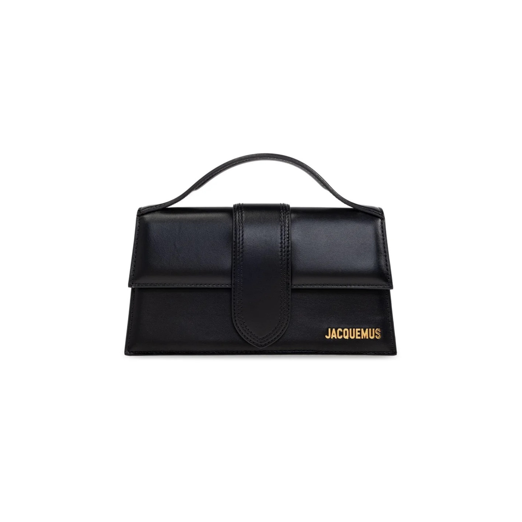 JACQUEMUS THE LARGE BLACK BAMBINO STRAPPED HANDBAG