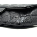 CHANEL GLASSES CASE WITH CHAIN CAVIAR BLACK LGHW