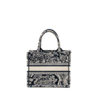 DIOR SMALL BOOK TOTE BLUE/WHITE TOILE DE JOUY REVERSE EMBROIDERY
