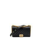 CHANEL MEDIUM BOY BAG CAVIAR BLACK GHW