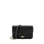 CHANEL PARIS-CUBA THREAD AROUND FLAP BAG WITH CHAIN CAVIAR BLACK LGHW