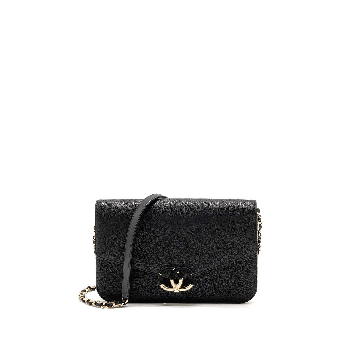 CHANEL PARIS-CUBA THREAD AROUND FLAP BAG WITH CHAIN CAVIAR BLACK LGHW