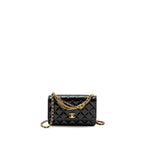 CHANEL 24A WALLET ON CHAIN SHINY CALFSKIN BLACK GHW (MICROCHIP)