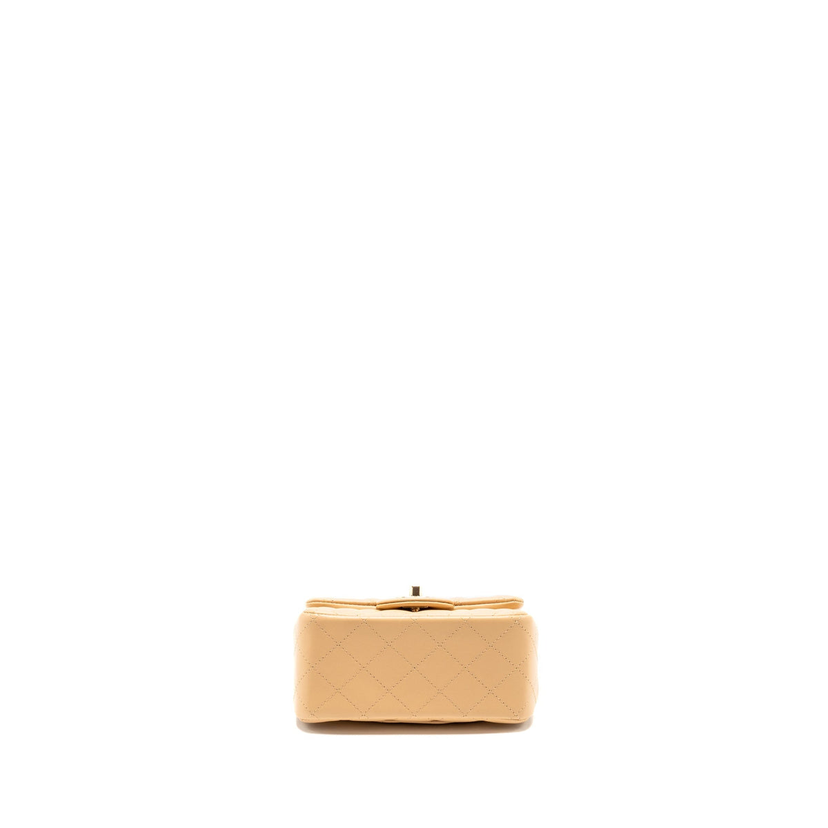 CHANEL MINI SQUARE FLAP BAG LAMBSKIN BEIGE LGHW (MICROCHIP)
