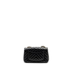 CHANEL MINI RECTANGULAR FLAP BAG CHEVRON LAMBSKIN BLACK LGHW