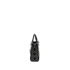 DIOR MINI LADY DIOR SATIN WITH CRYSTAL BLACK SHW