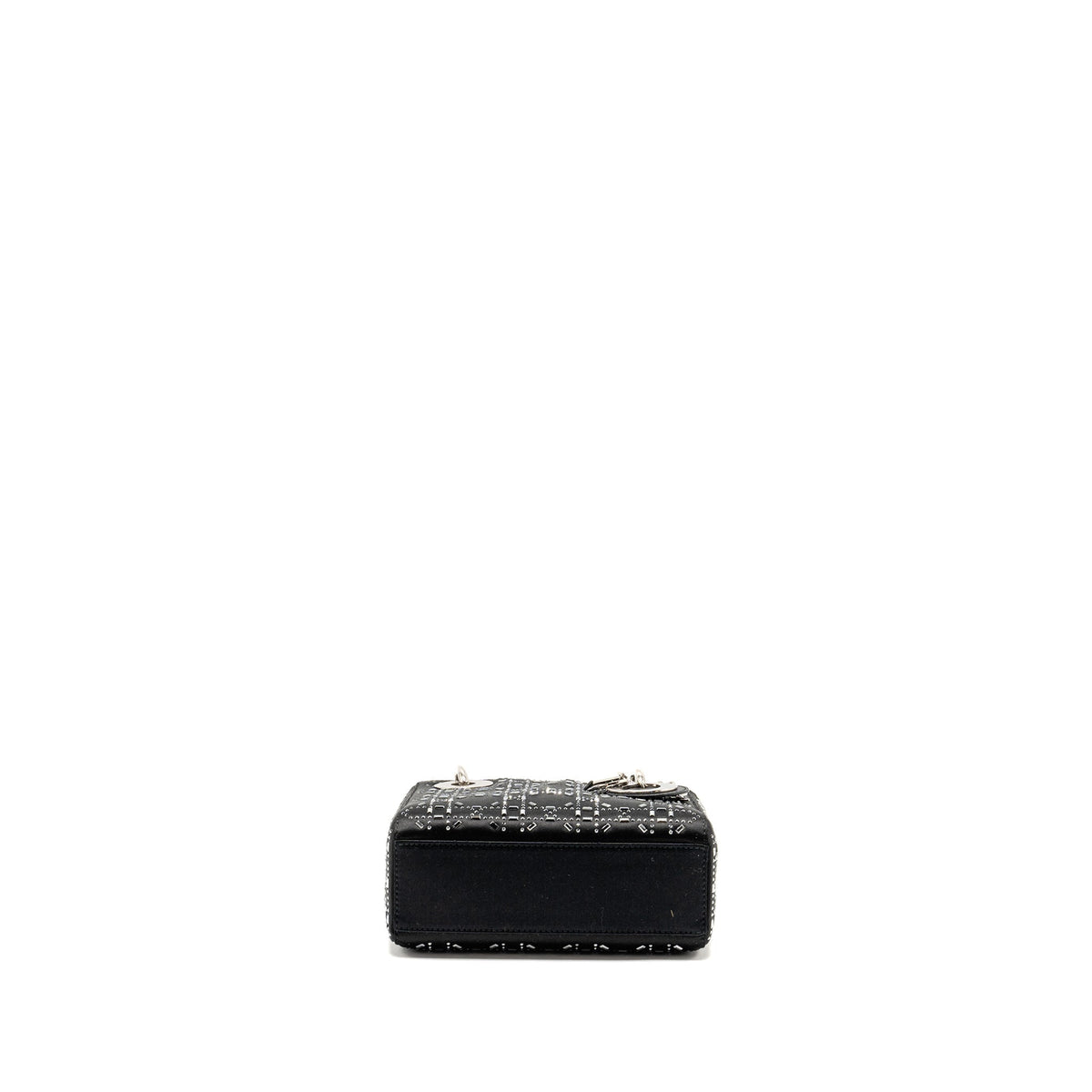 DIOR MINI LADY DIOR SATIN WITH CRYSTAL BLACK SHW