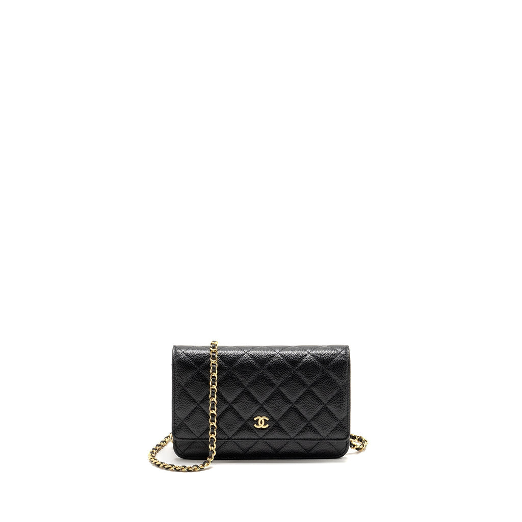 CHANEL CLASSIC WALLET ON CHAIN CAVIAR BLACK GHW