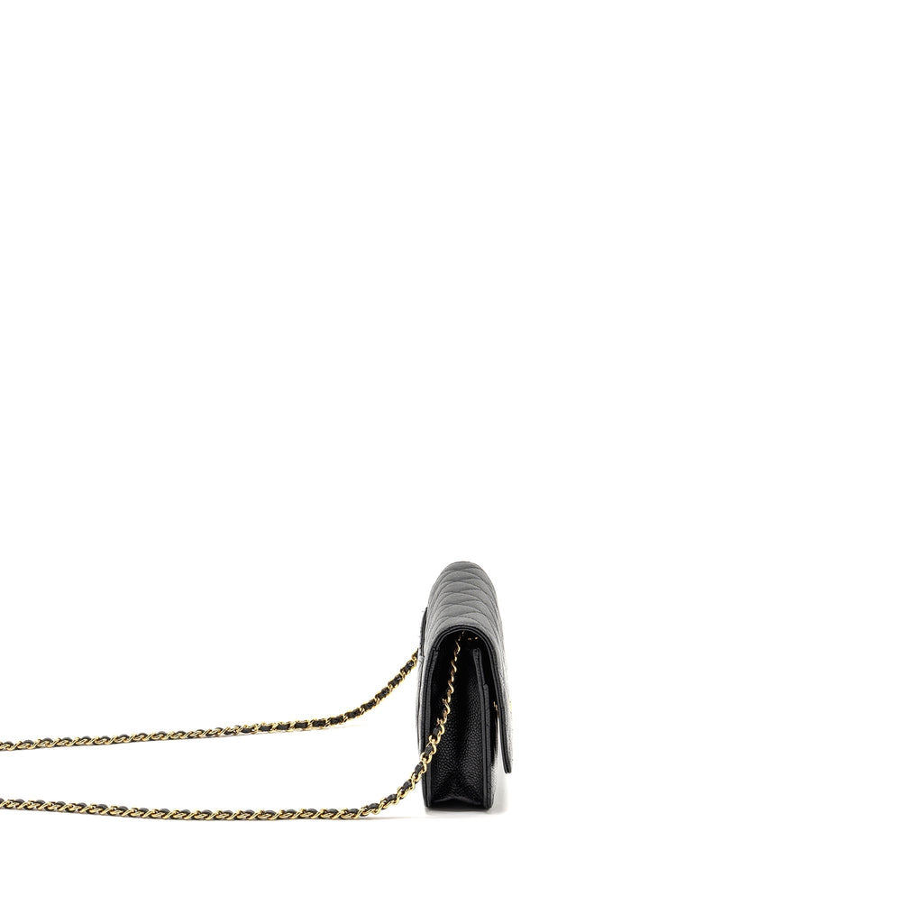 CHANEL CLASSIC WALLET ON CHAIN CAVIAR BLACK GHW