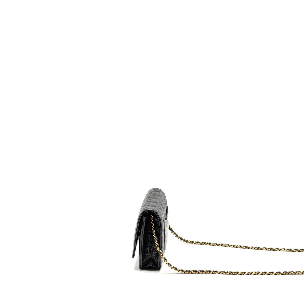 CHANEL CLASSIC WALLET ON CHAIN CAVIAR BLACK GHW