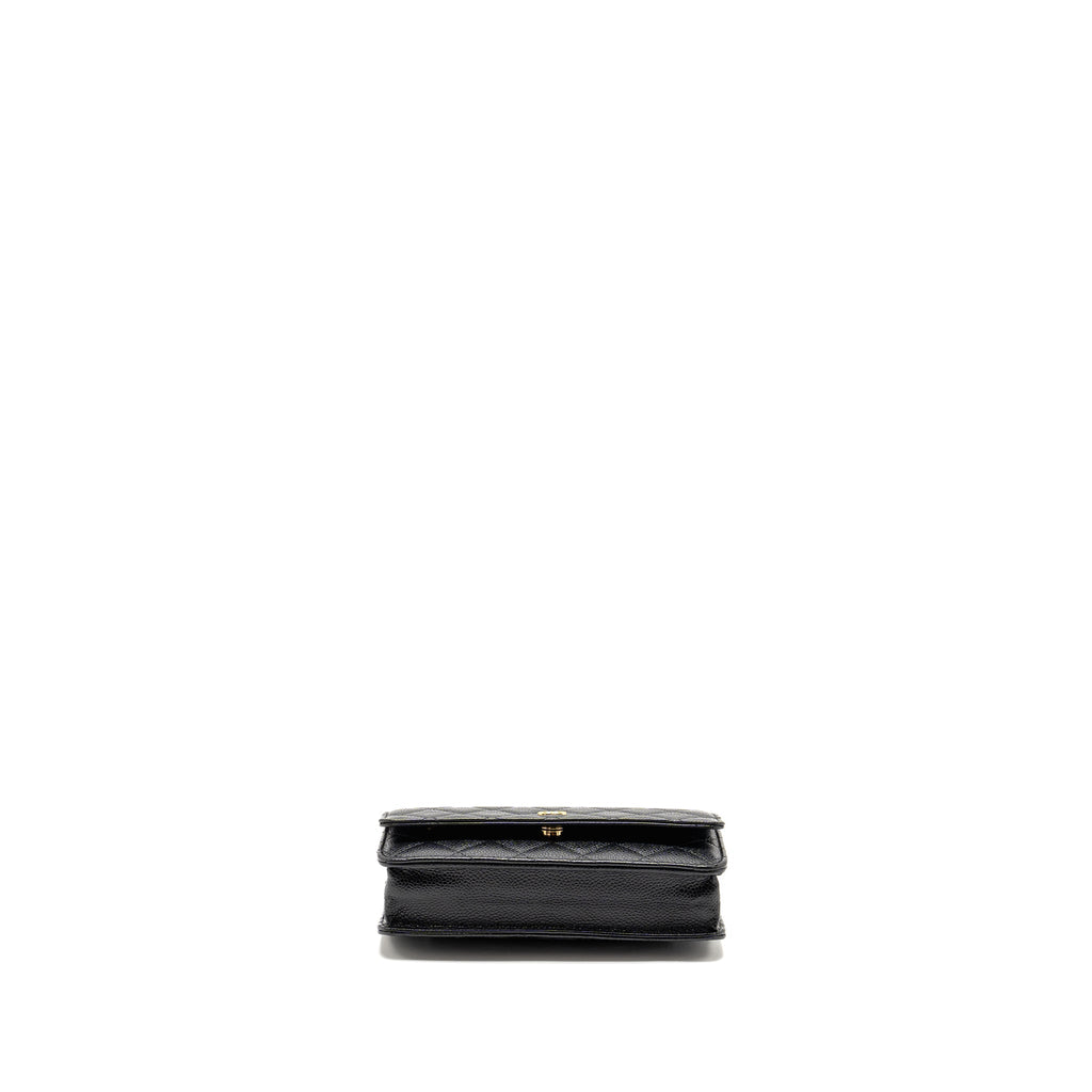 CHANEL CLASSIC WALLET ON CHAIN CAVIAR BLACK GHW