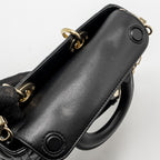 DIOR LADY D-JOY SMALL  BAG LAMBSKIN BLACK LGHW