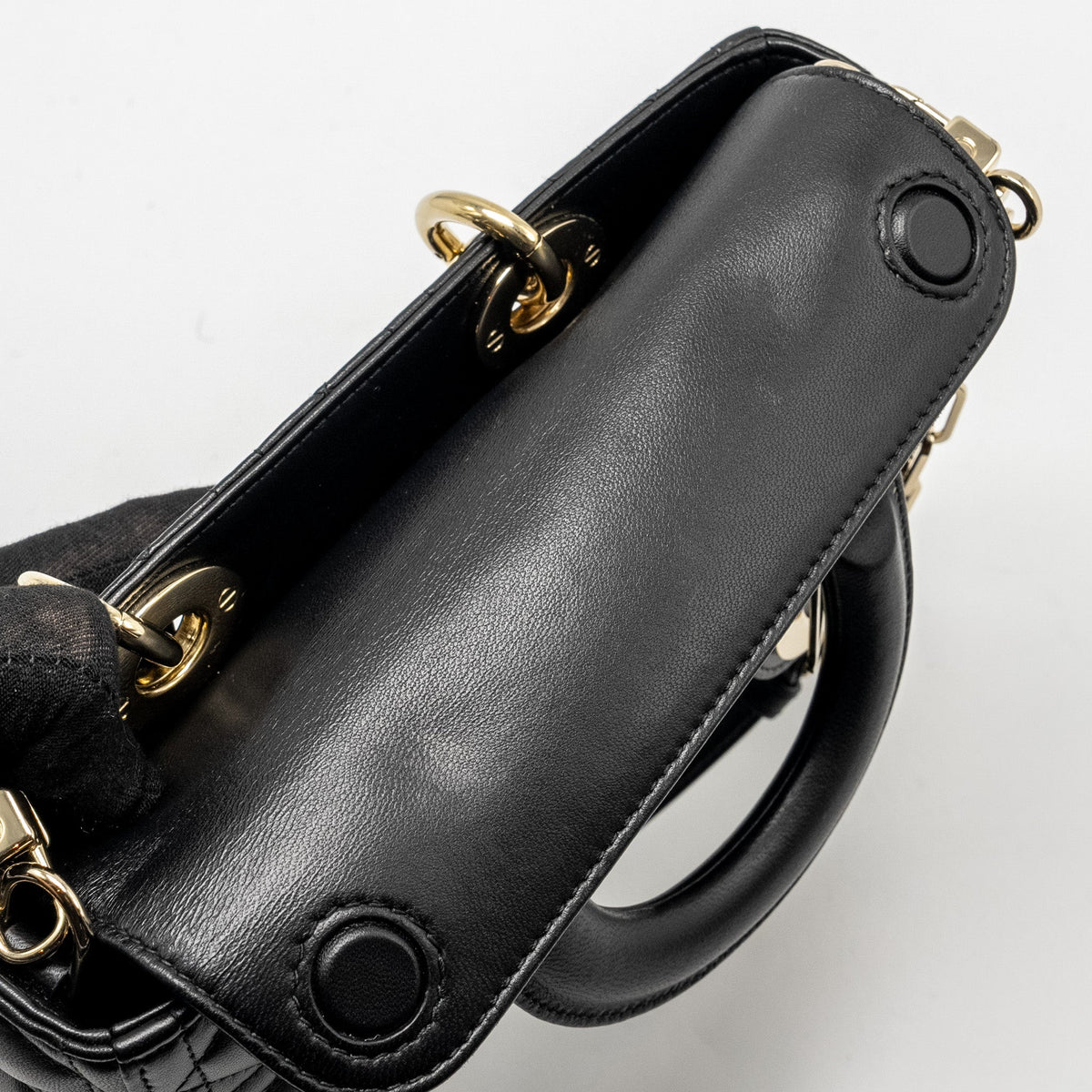 DIOR LADY D-JOY SMALL  BAG LAMBSKIN BLACK LGHW