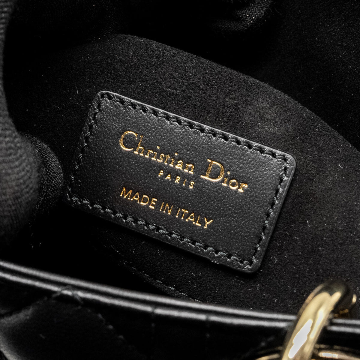 DIOR LADY D-JOY SMALL  BAG LAMBSKIN BLACK LGHW