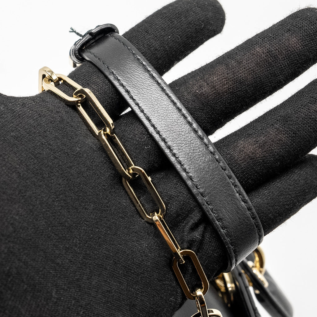 DIOR LADY D-JOY SMALL  BAG LAMBSKIN BLACK LGHW