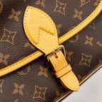 LOUIS VUITTON DIANE BAG WITH FUCHSIA STRAP MONOGRAM CANVAS GHW