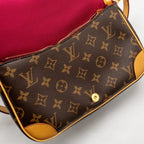 LOUIS VUITTON DIANE BAG WITH FUCHSIA STRAP MONOGRAM CANVAS GHW