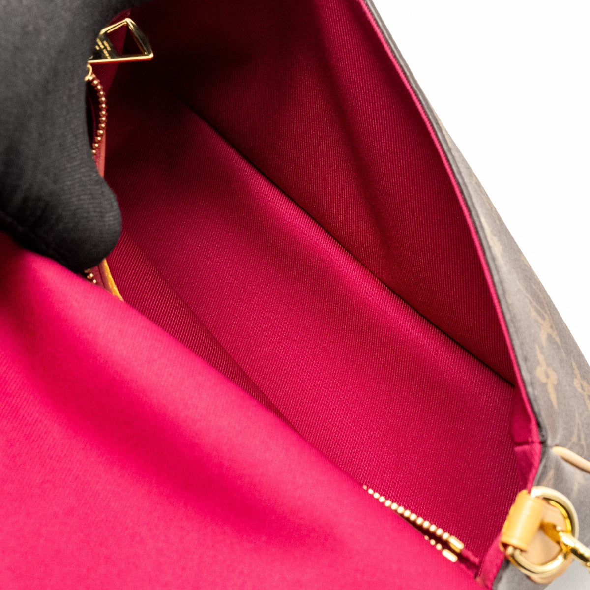 LOUIS VUITTON DIANE BAG WITH FUCHSIA STRAP MONOGRAM CANVAS GHW