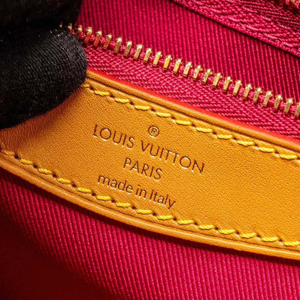 LOUIS VUITTON DIANE BAG WITH FUCHSIA STRAP MONOGRAM CANVAS GHW