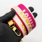 LOUIS VUITTON DIANE BAG WITH FUCHSIA STRAP MONOGRAM CANVAS GHW