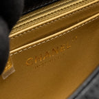 CHANEL PEARL CRUSH MINI SQUARE FLAP BAG LAMBSKIN BLACK GHW