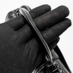 BALENCIAGA XS HOURGLASS CROC-EMBOSSED CALFSKIN SO BLACK