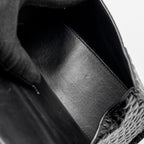BALENCIAGA XS HOURGLASS CROC-EMBOSSED CALFSKIN SO BLACK