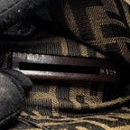 FENDI MINI BAGUETTE BAG FF JACQUARD FABRIC BROWN GHW