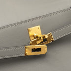 Hermes Kelly Pochette Swift Gris Meyer GHW