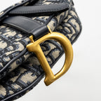 DIOR MINI SADDLE BAG OBLIQUE JACQUARD BLUE GHW