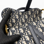 DIOR MINI SADDLE BAG OBLIQUE JACQUARD BLUE GHW